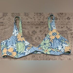 Aerie Floral bikini top